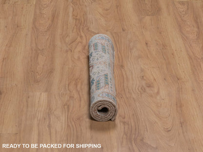 Brown 2'1" x 3'1" Mamluk Hand knotted Wool/Silk Rug - Sku: O092612