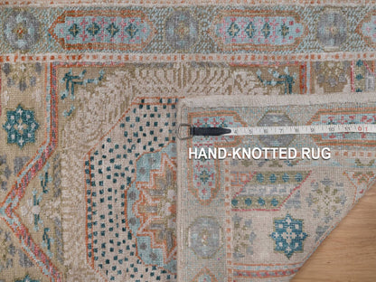 Brown 2'1" x 3'1" Mamluk Hand knotted Wool/Silk Rug - Sku: O092612