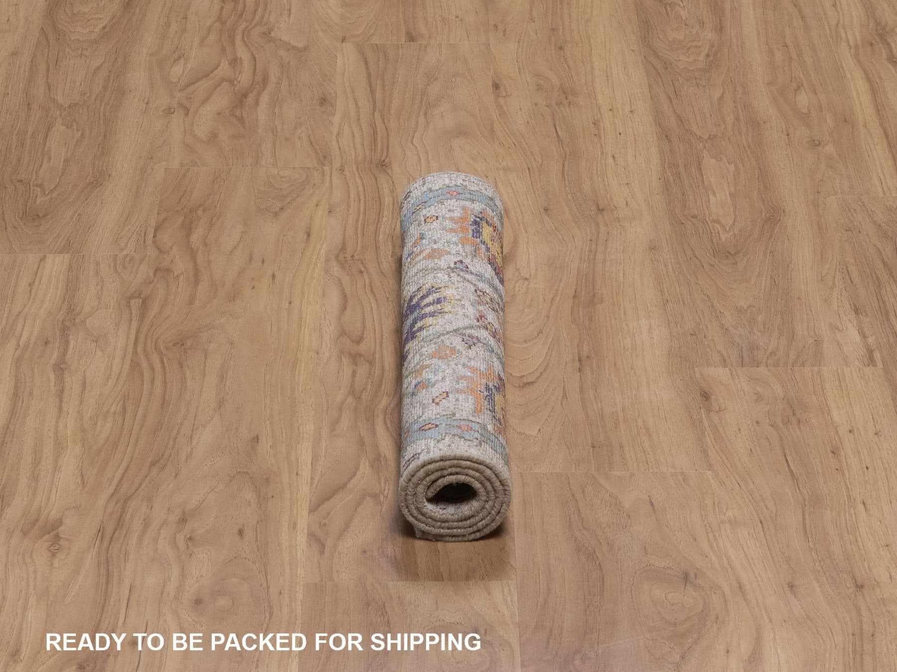 Transitional hand-knotted wool/silk rug in Ivory, 2' x 3' — SKU O092613 (view 6)