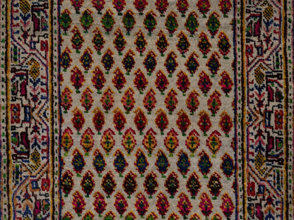 Beige 1'11" x 3'0" Modern and Contemporary Hand knotted Wool/Silk Rug - Sku: O092619