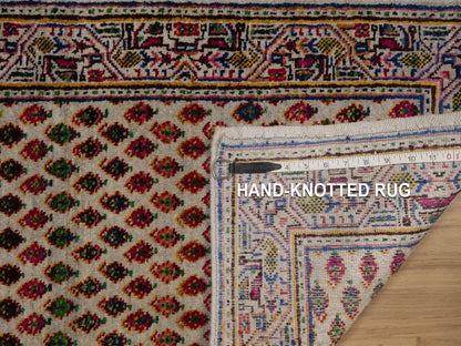 Beige 1'11" x 3'0" Modern and Contemporary Hand knotted Wool/Silk Rug - Sku: O092619