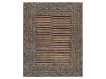 Beige 7'11" x 9'11" Modern and Contemporary Hand knotted Wool/Silk Rug - Sku: O092622