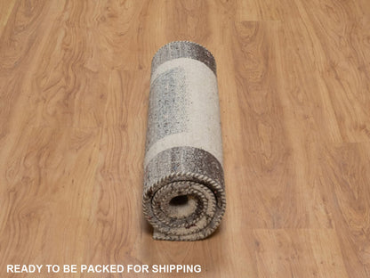 Gabbeh Modern / Contemporary hand-knotted wool rug in Ivory, 2'6" x 4'7", SKU O092624 (view 6)