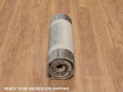 Gabbeh Modern / Contemporary hand-knotted wool rug in Ivory, 2'6" x 4'7", SKU O092625 (view 6)