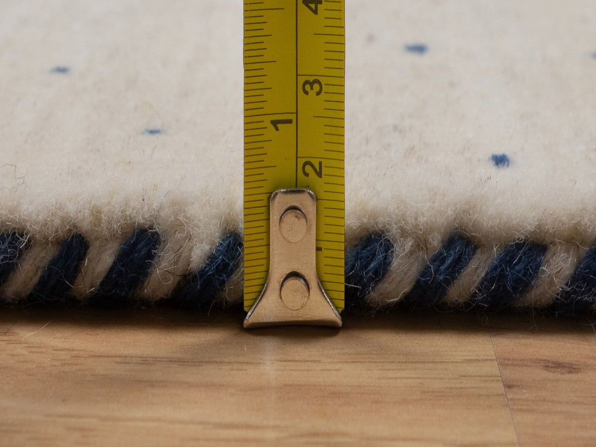 Gabbeh Modern / Contemporary hand-knotted wool runner in Ivory, 2'6" x 6', SKU O092626 (view 7)