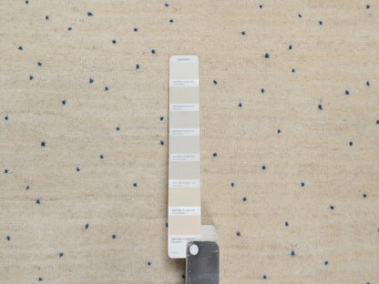 Gabbeh Modern / Contemporary hand-knotted wool runner in Ivory, 2'7" x 6', SKU O092627 (view 4)