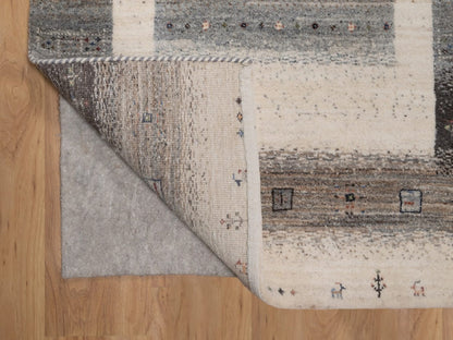 Gabbeh Modern / Contemporary hand-knotted wool rug in Ivory, 2'10" x 5'4", SKU O092628 (view 3)