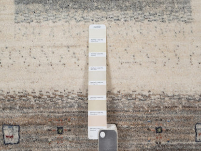 Gabbeh Modern / Contemporary hand-knotted wool rug in Ivory, 2'10" x 5'4", SKU O092628 (view 4)