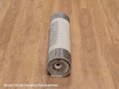 Gabbeh Modern / Contemporary hand-knotted wool rug in Ivory, 2'10" x 5'4", SKU O092628 (view 6)