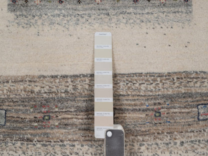 Gabbeh Modern / Contemporary hand-knotted wool rug in Ivory, 3' x 5'2", SKU O092629 (view 4)