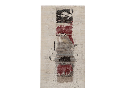 Gabbeh Modern / Contemporary hand-knotted wool rug in Ivory, 2'9" x 5'3", SKU O092630