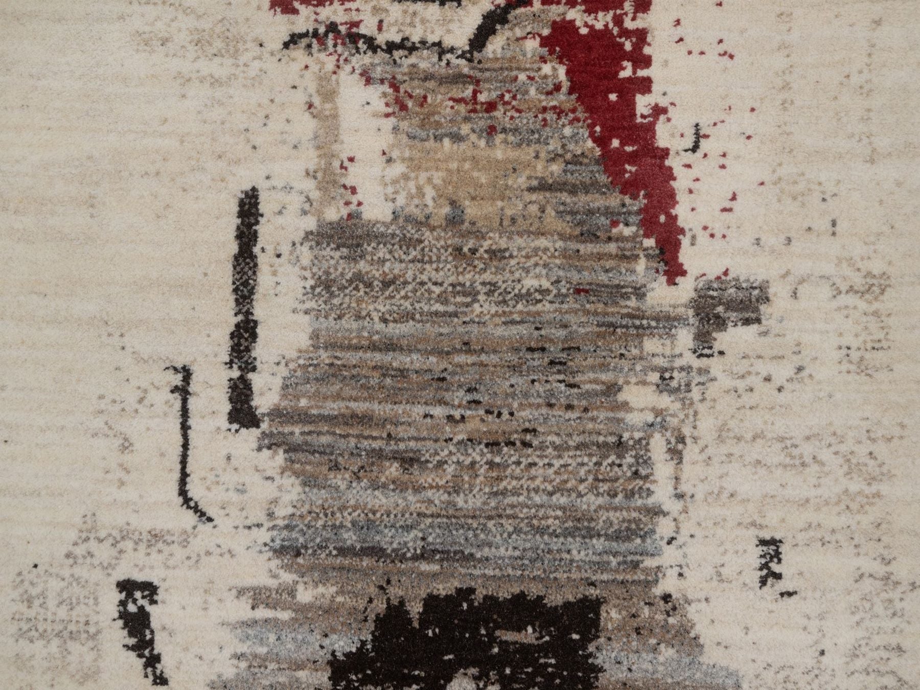 Gabbeh Modern / Contemporary hand-knotted wool rug in Ivory, 2'9" x 5'3", SKU O092630 (view 5)