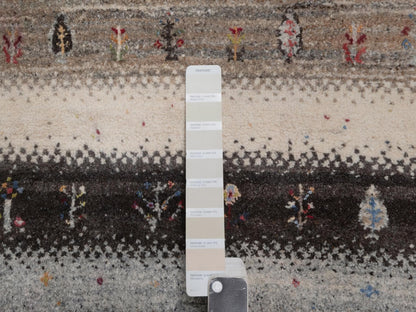 Gabbeh Modern / Contemporary hand-knotted wool rug in Ivory, 1'11" x 3', SKU O092632 (view 4)