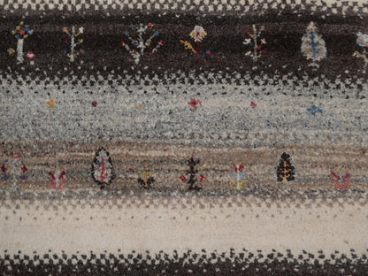 Gabbeh Modern / Contemporary hand-knotted wool rug in Ivory, 1'11" x 3', SKU O092632 (view 5)