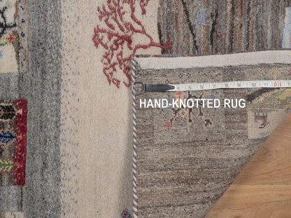 Gabbeh Modern / Contemporary hand-knotted wool rug in Gray, 2' x 3', SKU O092633 (view 8)