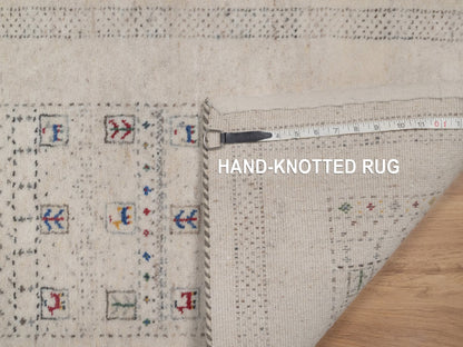 Gabbeh Modern / Contemporary hand-knotted wool rug in Ivory, 2' x 3', SKU O092635 (view 8)