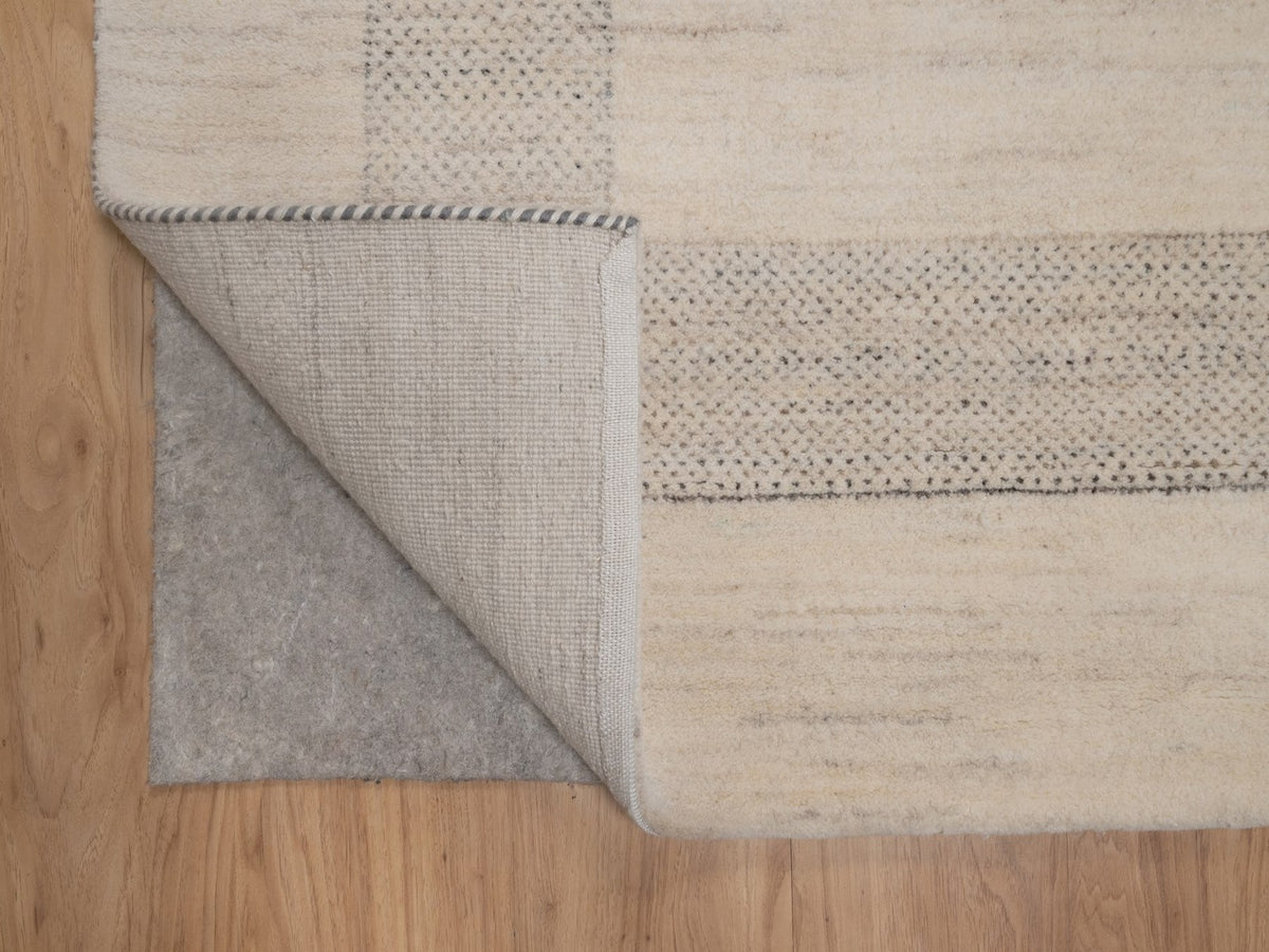 Gabbeh Modern / Contemporary hand-knotted wool rug in Ivory, 8'2" x 10'1", SKU O092637 (view 4)