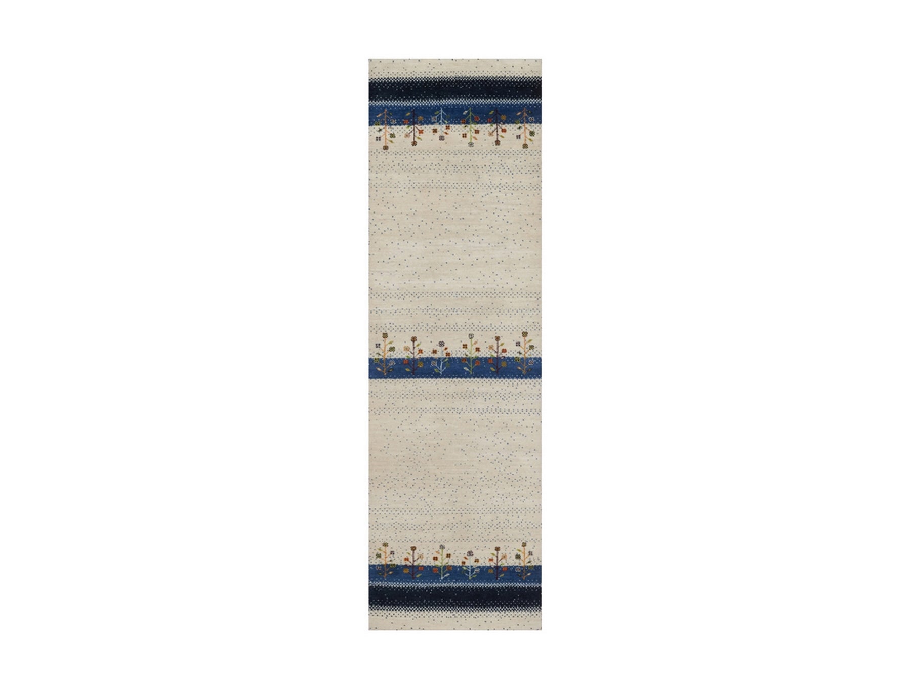 Gabbeh Modern / Contemporary hand-knotted wool runner in Ivory, 2'6" x 8'6", SKU O092639