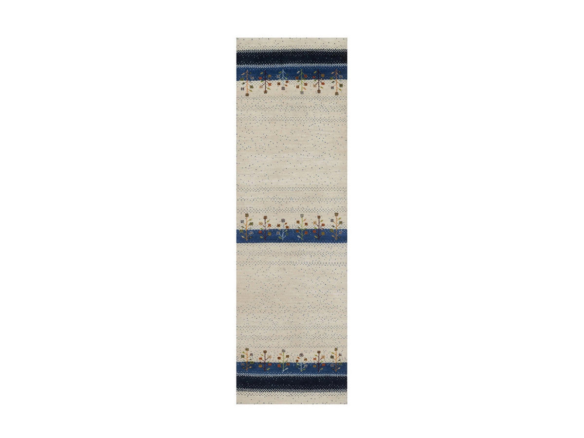 Gabbeh Modern / Contemporary hand-knotted wool runner in Ivory, 2'6" x 8'6", SKU O092639