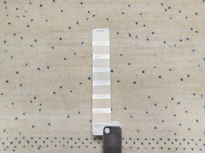 Gabbeh Modern / Contemporary hand-knotted wool runner in Ivory, 2'6" x 8'6", SKU O092639 (view 4)