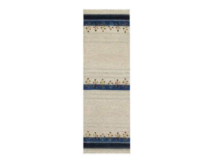 Gabbeh Modern / Contemporary hand-knotted wool runner in Ivory, 2'6" x 8'5", SKU O092641