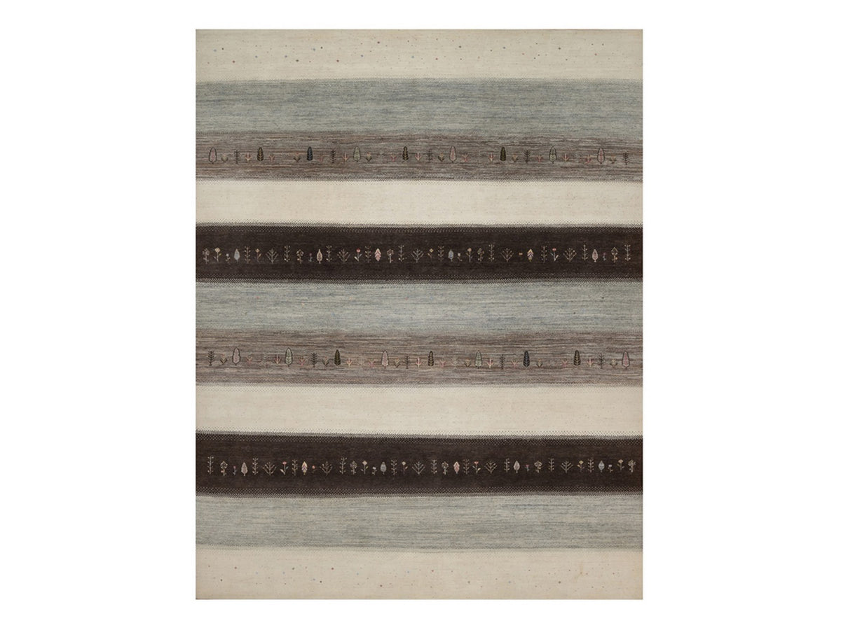 Gabbeh Modern / Contemporary hand-knotted wool rug in Ivory, 10' x 12'11", SKU O092643