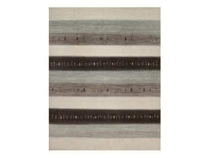 Gabbeh Modern / Contemporary hand-knotted wool rug in Ivory, 10' x 12'11", SKU O092643