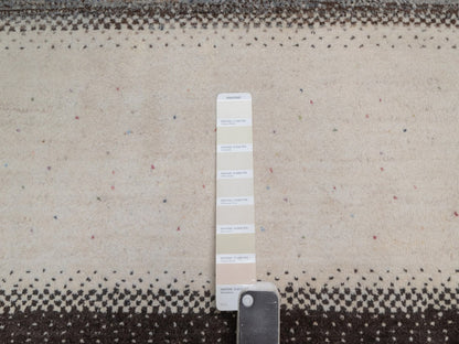 Gabbeh Modern / Contemporary hand-knotted wool rug in Ivory, 10' x 12'11", SKU O092643 (view 7)