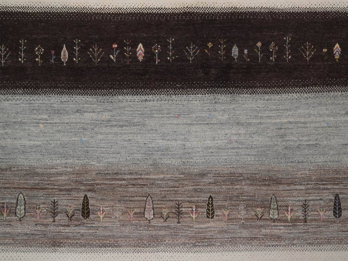 Gabbeh Modern / Contemporary hand-knotted wool rug in Ivory, 10' x 12'11", SKU O092643 (view 8)