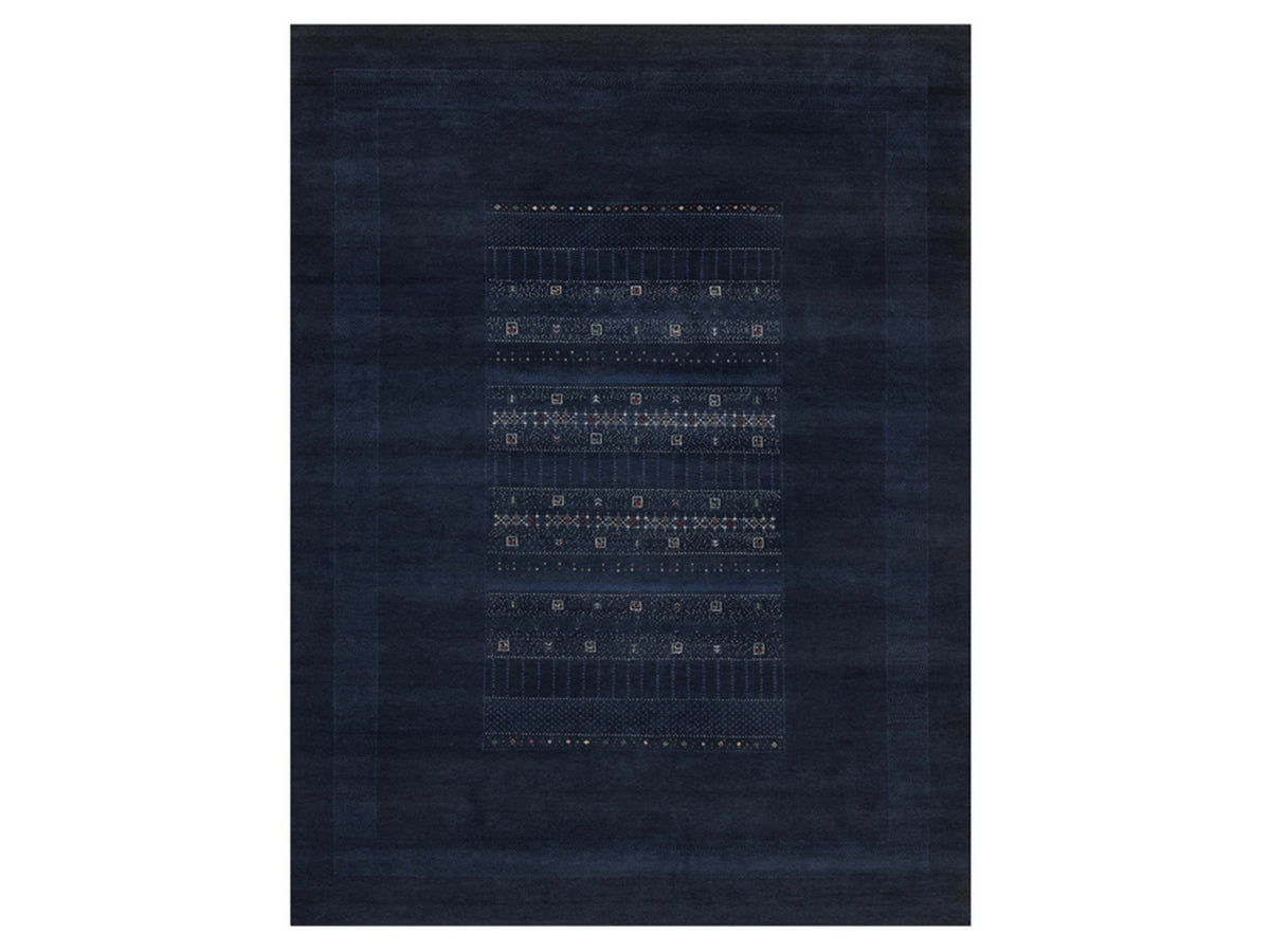 Gabbeh Modern / Contemporary hand-knotted wool rug in Blue, 9'1" x 12'1", SKU O092644