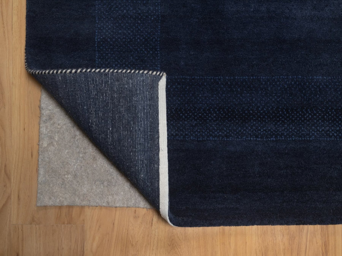 Gabbeh Modern / Contemporary hand-knotted wool rug in Blue, 9'1" x 12'1", SKU O092644 (view 4)