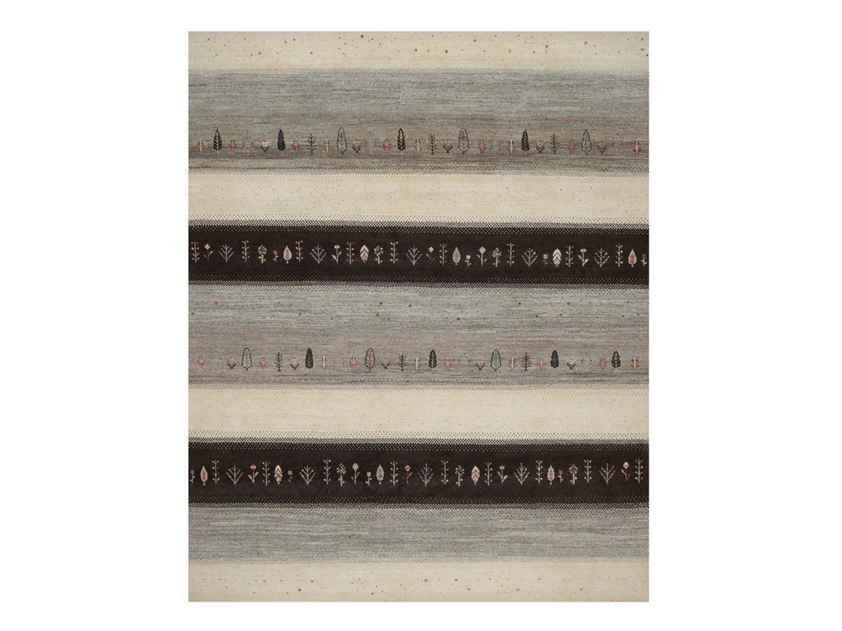 Gabbeh Modern / Contemporary hand-knotted wool rug in Ivory, 8'2" x 10'3", SKU O092647