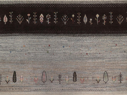 Gabbeh Modern / Contemporary hand-knotted wool rug in Ivory, 8'2" x 10'3", SKU O092647 (view 8)