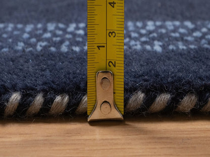 Gabbeh Modern / Contemporary hand-knotted wool runner in Blue, 2'4" x 4'7", SKU O092649 (view 7)