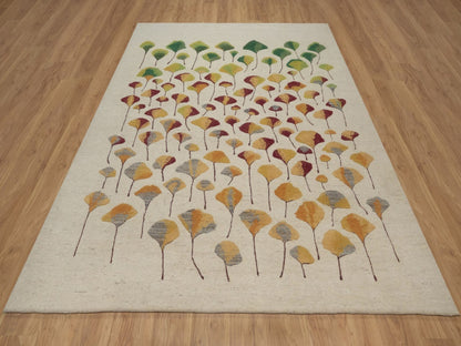 Gabbeh Modern / Contemporary hand-knotted wool rug in Ivory, 7'10" x 9'7", SKU O092650 (view 2)
