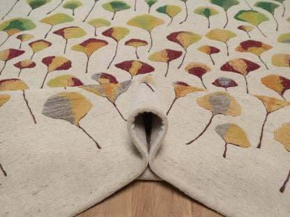 Gabbeh Modern / Contemporary hand-knotted wool rug in Ivory, 7'10" x 9'7", SKU O092650 (view 5)