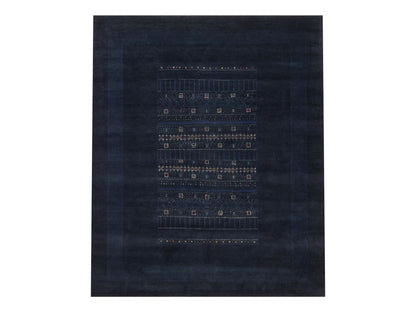 Gabbeh Modern / Contemporary hand-knotted wool rug in Blue, 8' x 10', SKU O092651