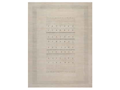 Gabbeh Modern / Contemporary hand-knotted wool rug in Ivory, 8'11" x 11'11", SKU O092655