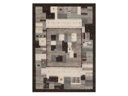 Gabbeh Modern / Contemporary hand-knotted wool rug in Brown, 8'2" x 11'6", SKU O092657