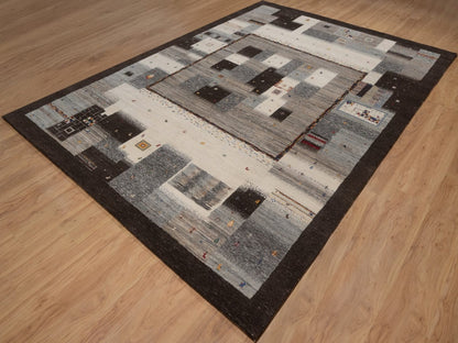 Gabbeh Modern / Contemporary hand-knotted wool rug in Brown, 8'2" x 11'6", SKU O092657 (view 3)