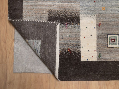 Gabbeh Modern / Contemporary hand-knotted wool rug in Brown, 8'2" x 11'6", SKU O092657 (view 4)