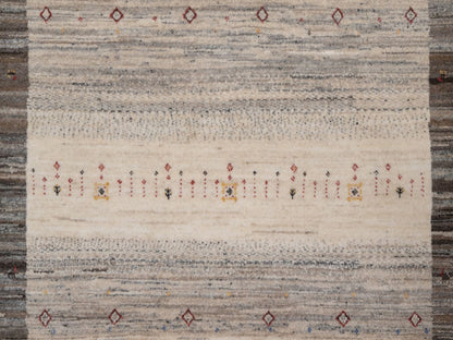 Gabbeh Modern / Contemporary hand-knotted wool rug in Brown, 5'4" x 8', SKU O092658 (view 5)