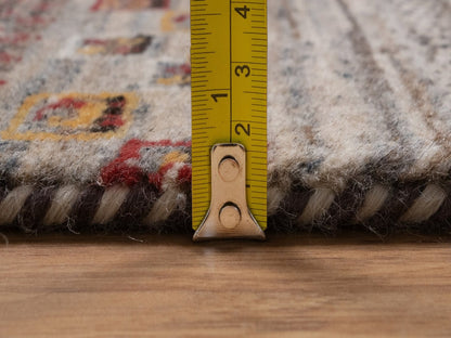 Gabbeh Modern / Contemporary hand-knotted wool rug in Brown, 5'4" x 8', SKU O092658 (view 7)