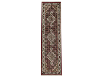 Tabriz hand-knotted wool runner in Red, 2'7" x 9'10", SKU O092660