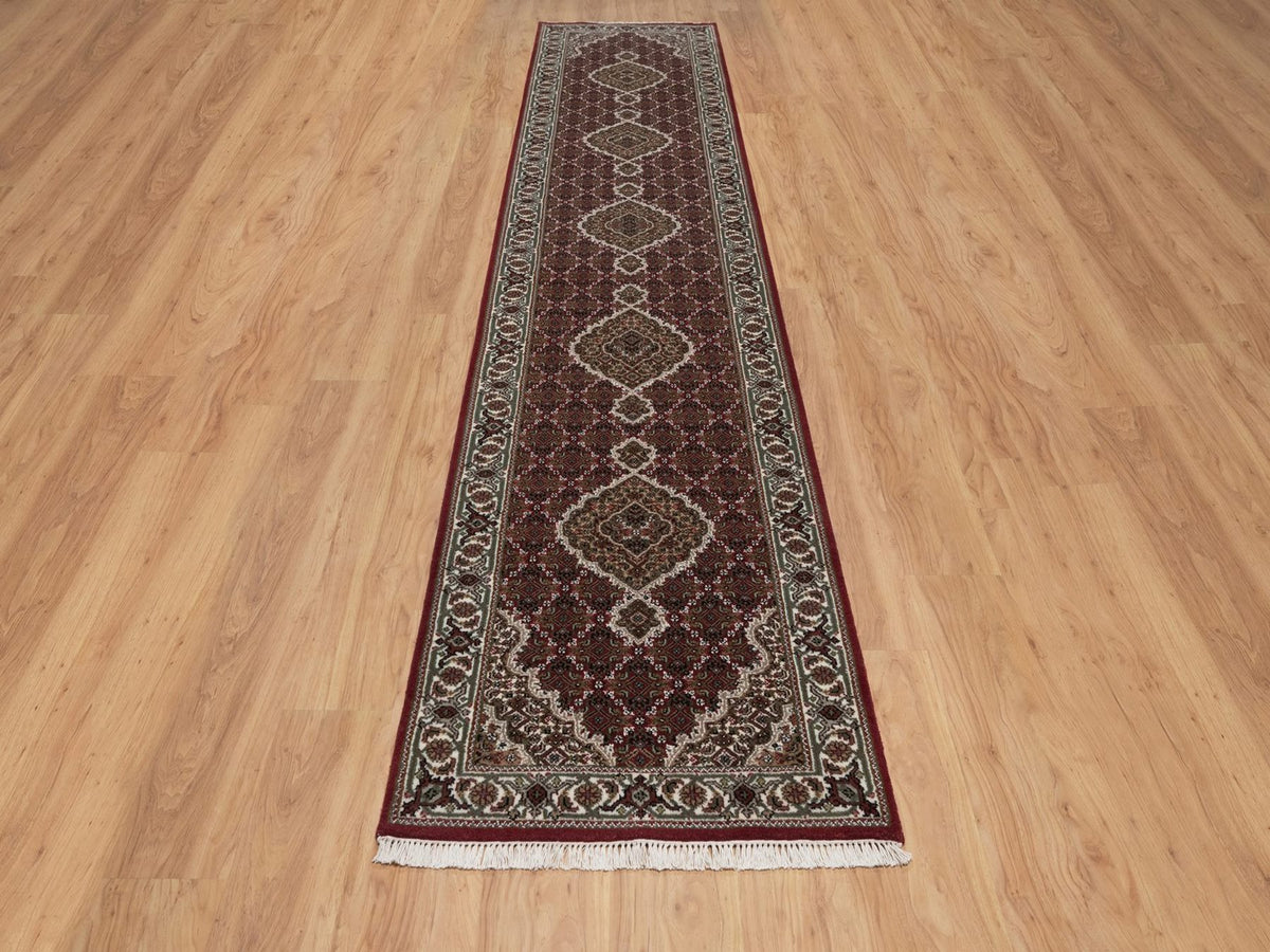 Tabriz hand-knotted wool runner in Red, 2'9" x 13'2", SKU O092661 (view 2)