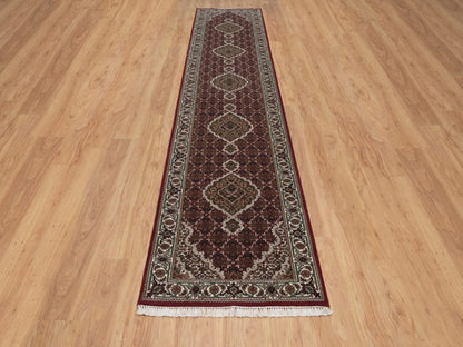 Tabriz hand-knotted wool runner in Red, 2'9" x 13'2", SKU O092661 (view 2)