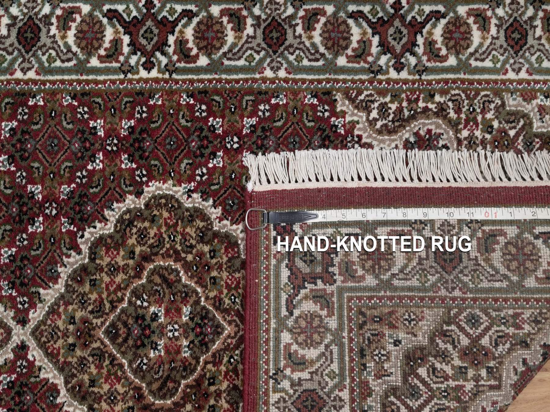 Tabriz hand-knotted wool runner in Red, 2'9" x 13'2", SKU O092661 (view 8)
