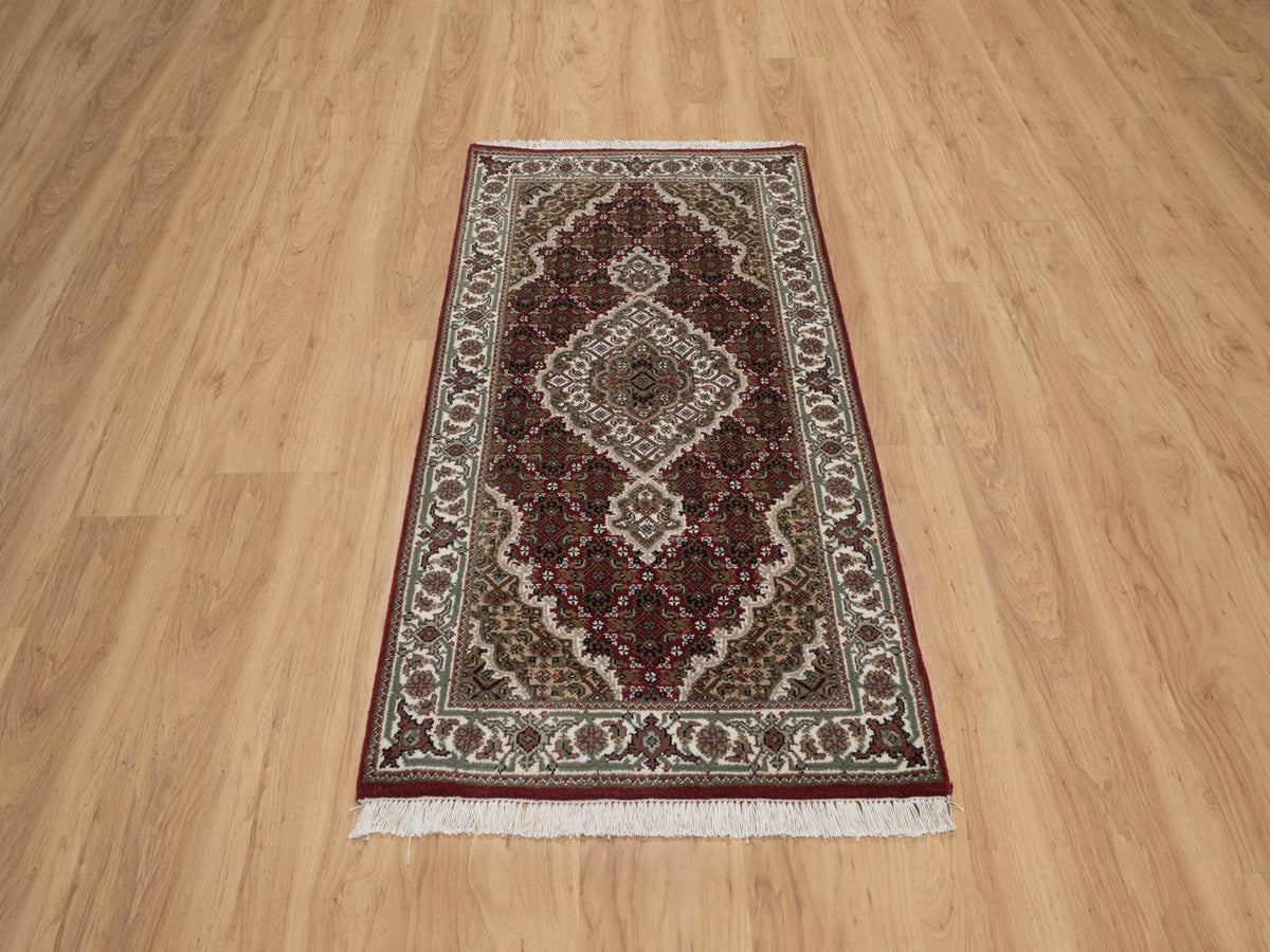 Tabriz hand-knotted wool rug in Red, 2'5" x 4'9", SKU O092664 (view 2)