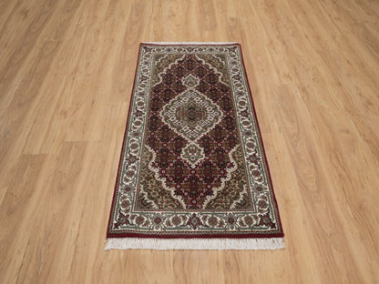 Tabriz hand-knotted wool rug in Red, 2'5" x 4'9", SKU O092664 (view 2)