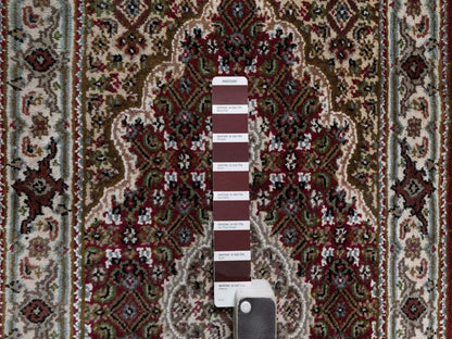 Tabriz hand-knotted wool rug in Red, 1'10" x 3', SKU O092665 (view 4)